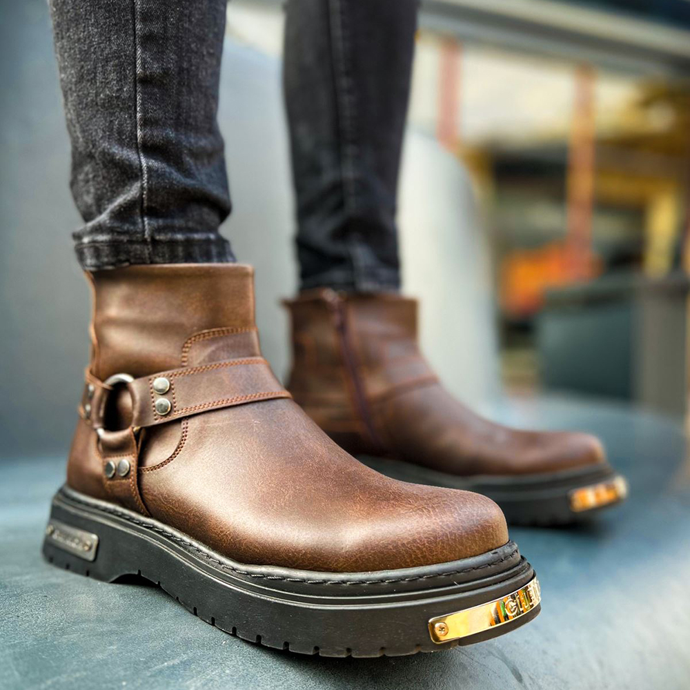 mens brown polo boots